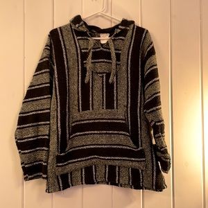 Unisex boho beach hoodie. Size large. Green.